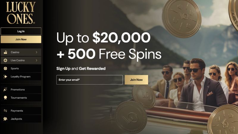 Lucky Ones Casino screenshot showing NZ bonus